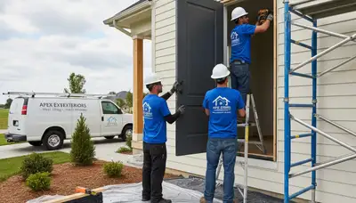 Professional door installation with durable vinyl siding in Milwaukee, WI homes