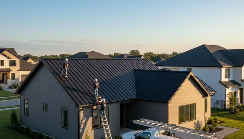 Professional metal roofing installation by Milwaukee WI exterior contractors