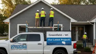 Vinyl siding contractors in Milwaukee WI installing durable home exterior panels