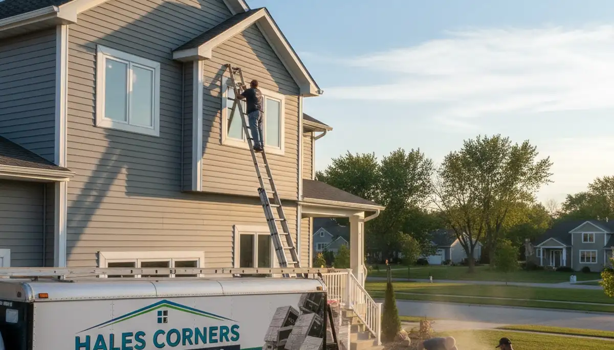 Professional vinyl siding contractors in Milwaukee WI installing durable home exterior panels