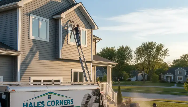 Professional vinyl siding contractors in Milwaukee WI installing durable home exterior panels