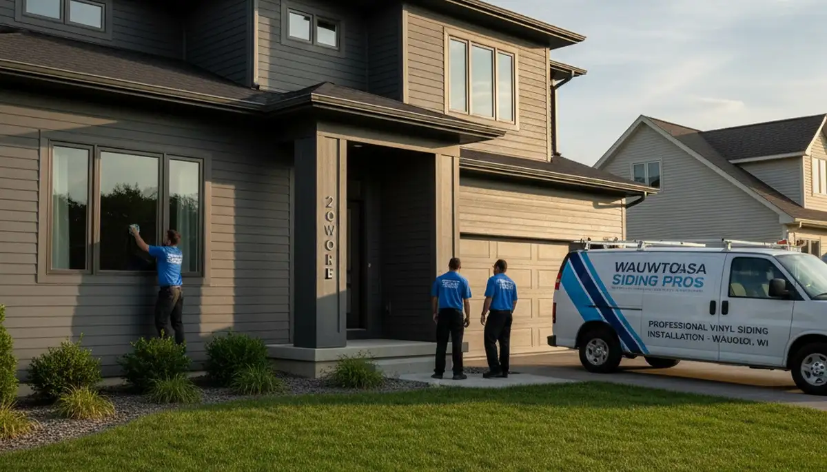 Professional vinyl siding contractors in Milwaukee WI installing durable home exterior panels